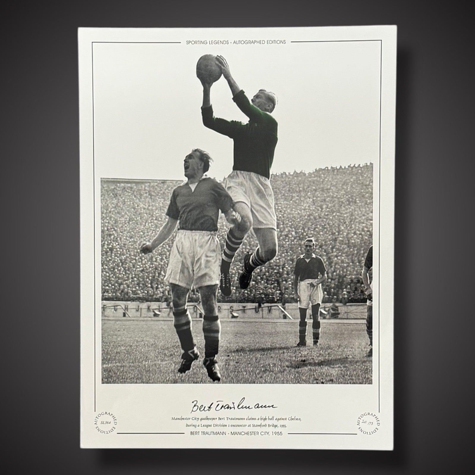 FRAMED Bert Trautmann Signed Manchester City Photo - 1955 Autograph £451