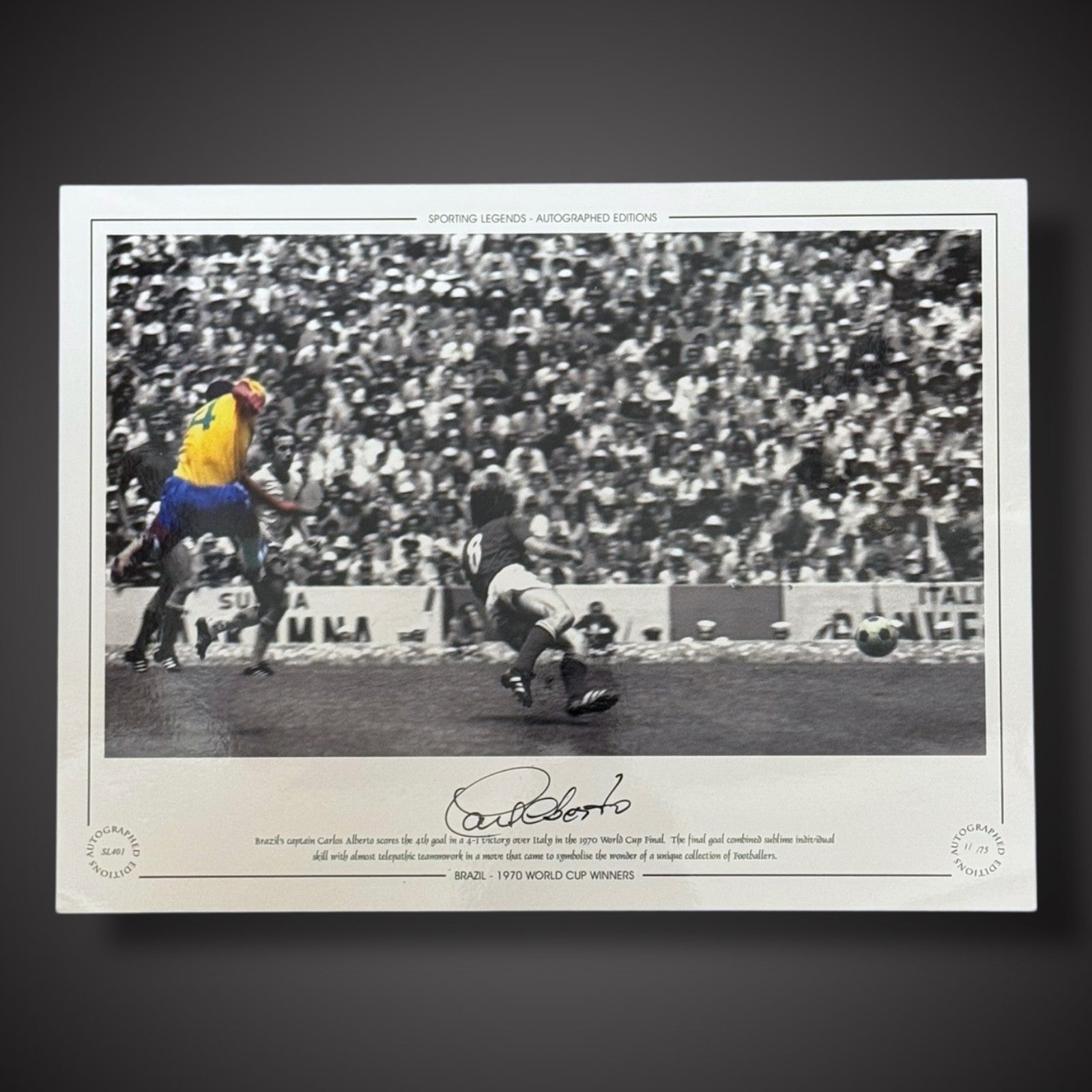 Framed Brazil 1970 World Cup Winners The Late Great Carlos Alberto Signed1