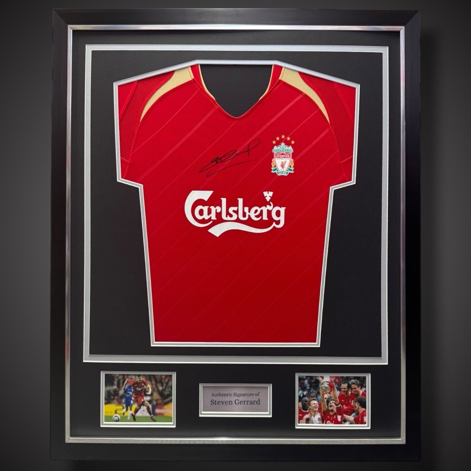 Steven Gerrard Hand Signed Liverpool Shirt Deluxe Framed £2650