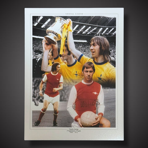 Framed Charlie George "ARSENAL  - THE WINNER" Signed Photo1