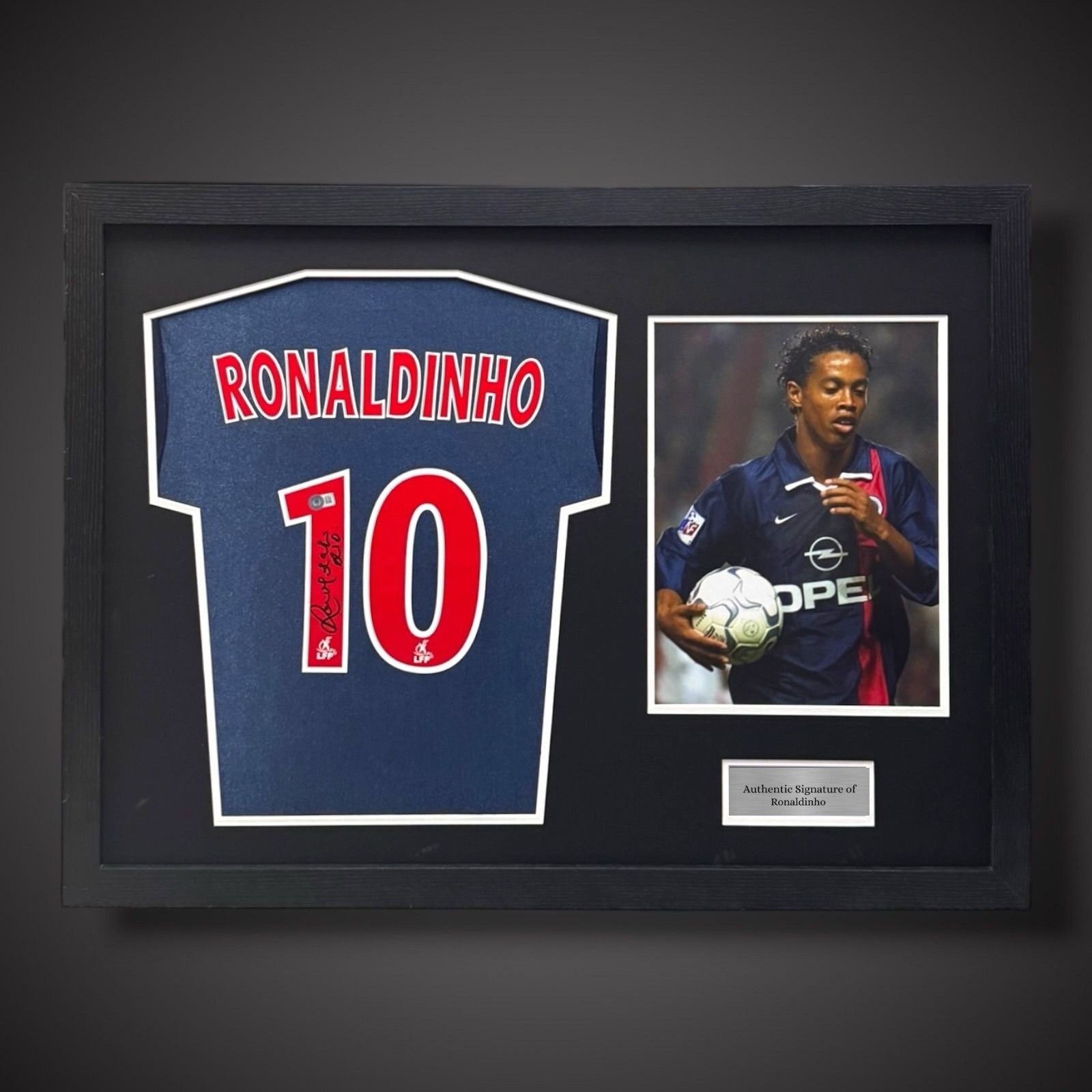 Ronaldinho Hand Signed And Pano Framed PSG Football Shirt £5740
