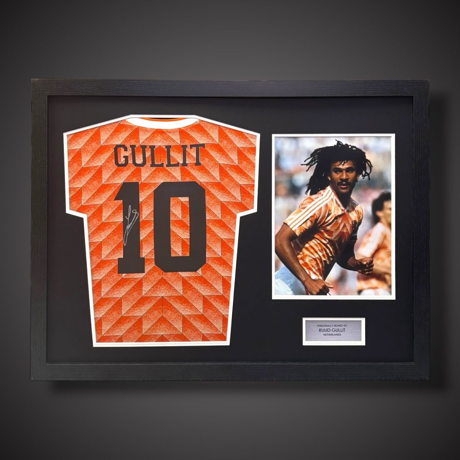 Ruud Gullit Hand Signed & Pano Framed Netherlands Football Shirt With COA £3990