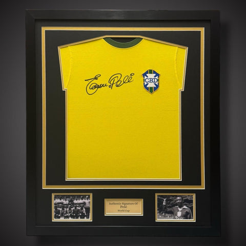 Framed Edson Pele Signed Shirt Brazil Shirt  With COA Signed 20 Years Ago £10050