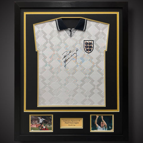 Paul Gascoigne Hand Signed And Framed England Football Shirt - World Cup £4000