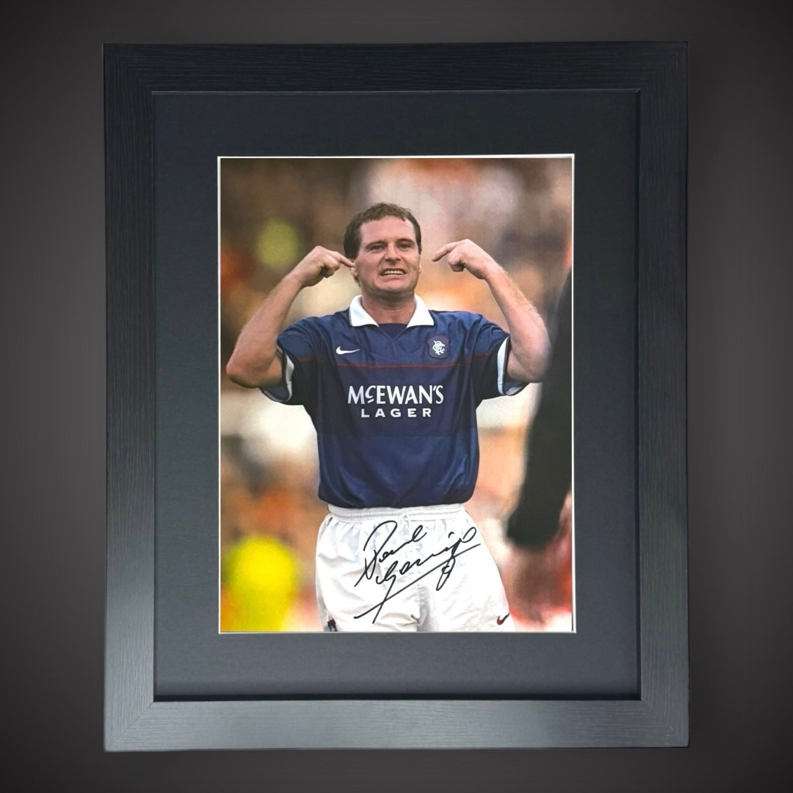 Framed Rangers - Paul Gascoigne Hand Signed Football Photograph £49.990