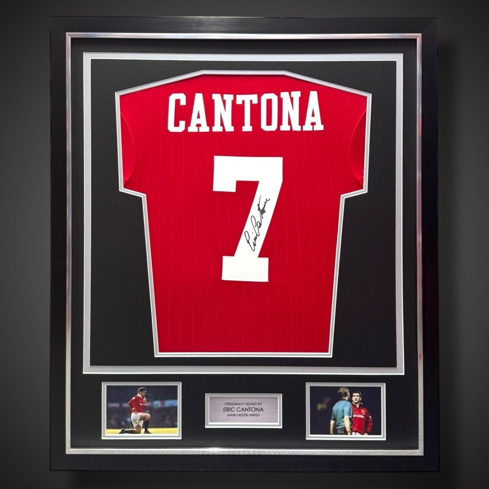 Eric Cantona Hand Signed And Deluxe Framed Manchester United Shirt £3490