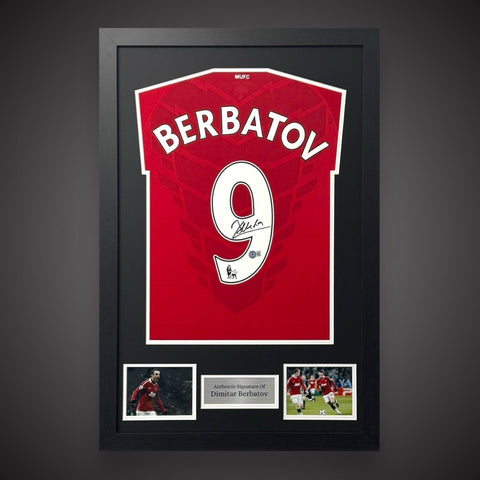 Dimitar Berbatov Hand Signed And Framed Manchester United Football Shirt £2990