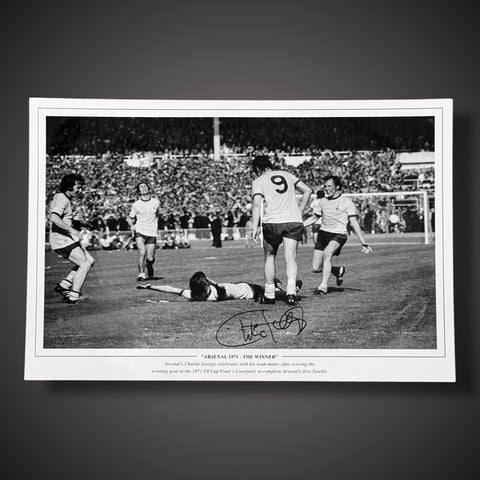 Charlie George "ARSENAL 1971 - THE WINNER" Signed Photo £250