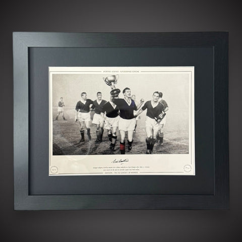 FRAMED Eric Caldow Signed Rangers Photo - 1961-62 League Cup Winners £450