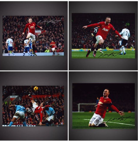 WAYNE ROONEY 4 SIGNED 12x8 Photographs Private Signing 4 COA’s Trade Deal £79.990