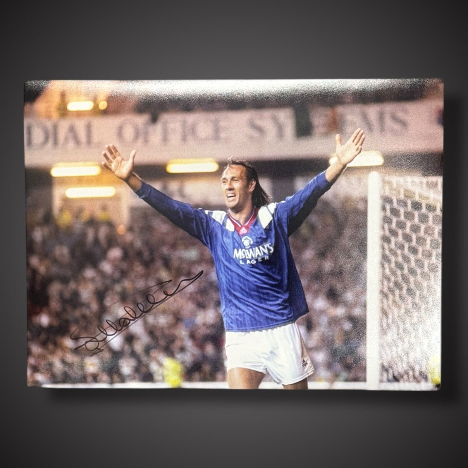 FRAMED Mark Hateley Hand Signed 16x12 Rangers Photo £451