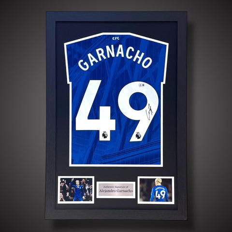 Alejandro Garnacho Hand Signed Chelsea Framed Shirt With COA £2990