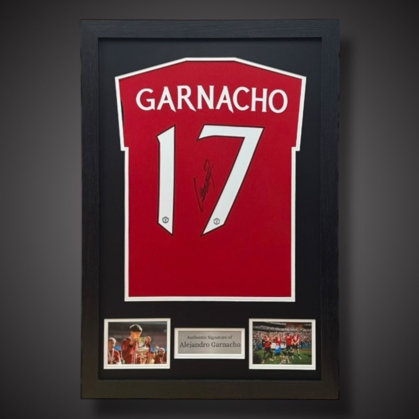 Alejandro Garnacho Hand Signed Manchester United Framed Shirt With COA £1500