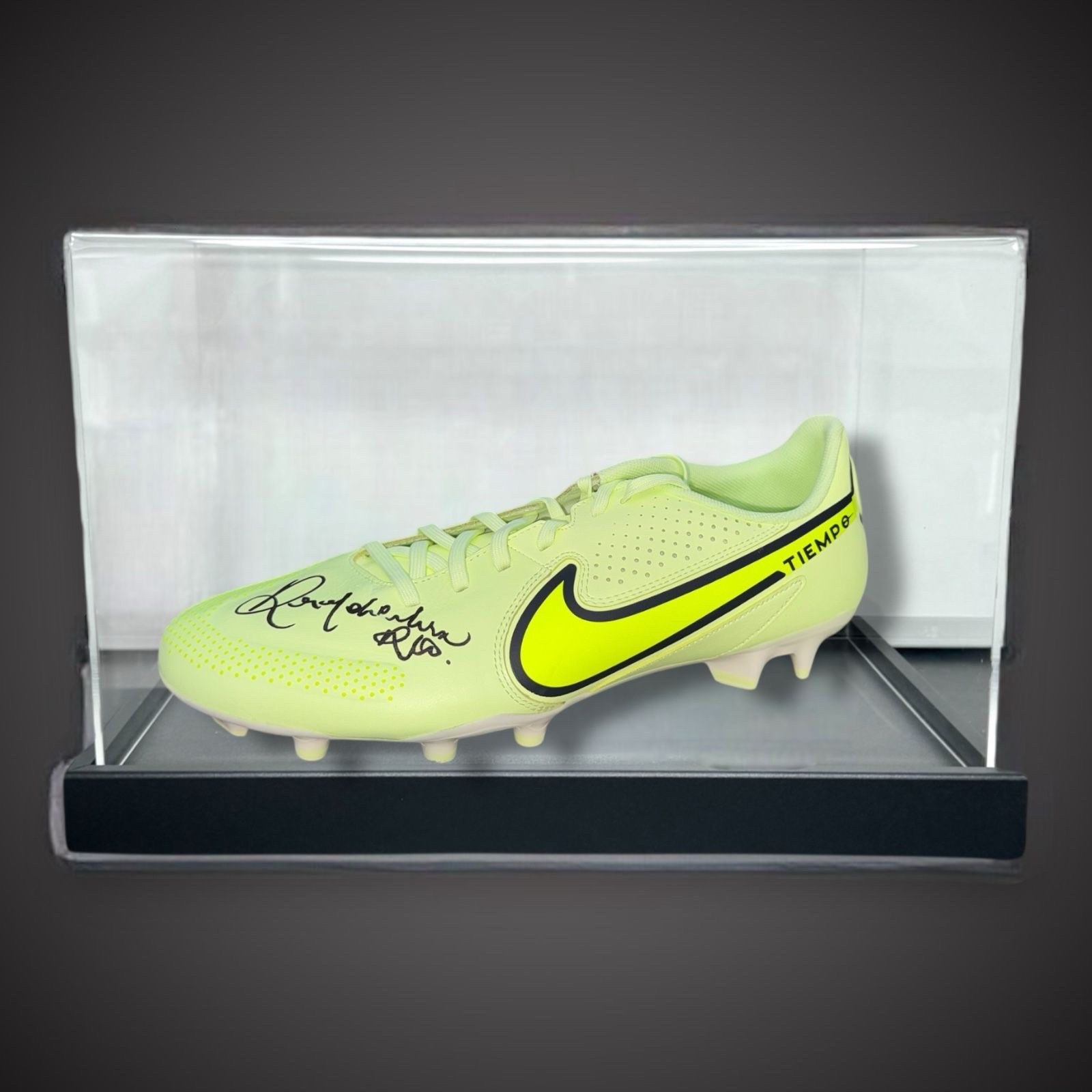 Ronaldinho Signed Football Boot With Beckett Sticker, In A  Acrylic Case £5000