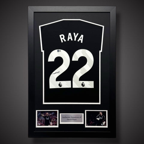 Framed David Raya Arsenal Goalkeeper Hand Signed Shirt With COA £2990