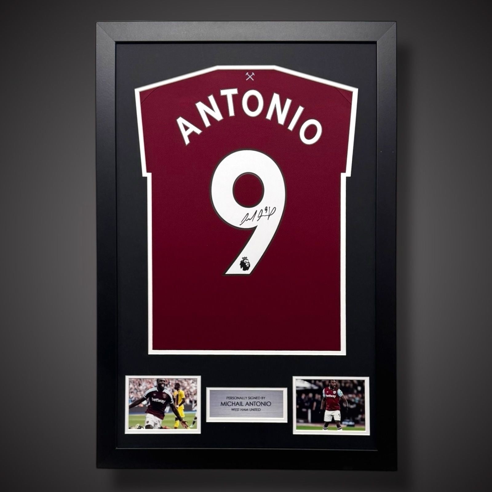 Framed Michail Antonio Hand Signed West Ham Football Shirt With COA £2990