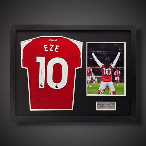 Eberechi Eze Hand Signed Arsenal Football Shirt  Pano Framed £3240