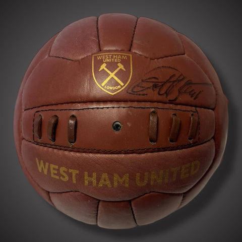 West Ham- Sir Geoff Hurst Signed Ball With COA In A Acrylic Display Case £1451