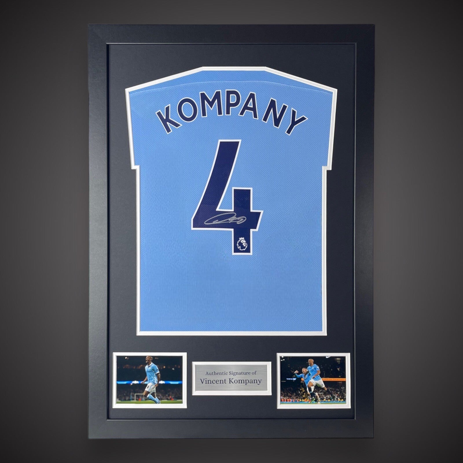 Vincent Kompany Legendary Manchester City Captain Framed Signed Shirt £285 COA0