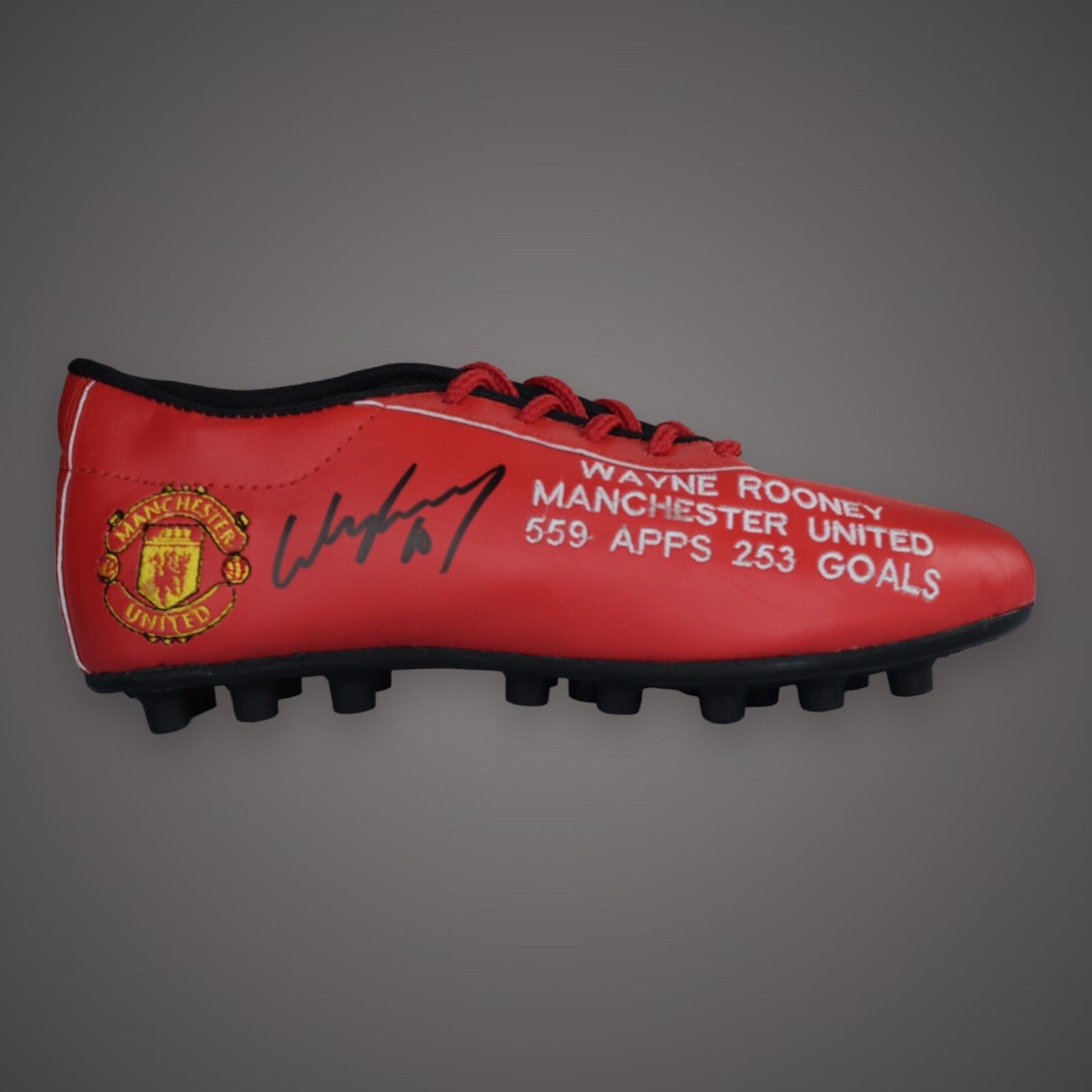 Wayne Rooney Signed Manchester United Boot Private Signing Signed 28/4/22 £1250