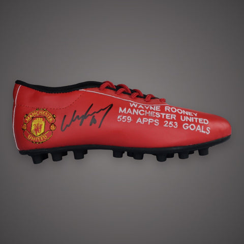 Wayne Rooney Signed Manchester United Boot Private Signing Signed 28/4/22 £1250