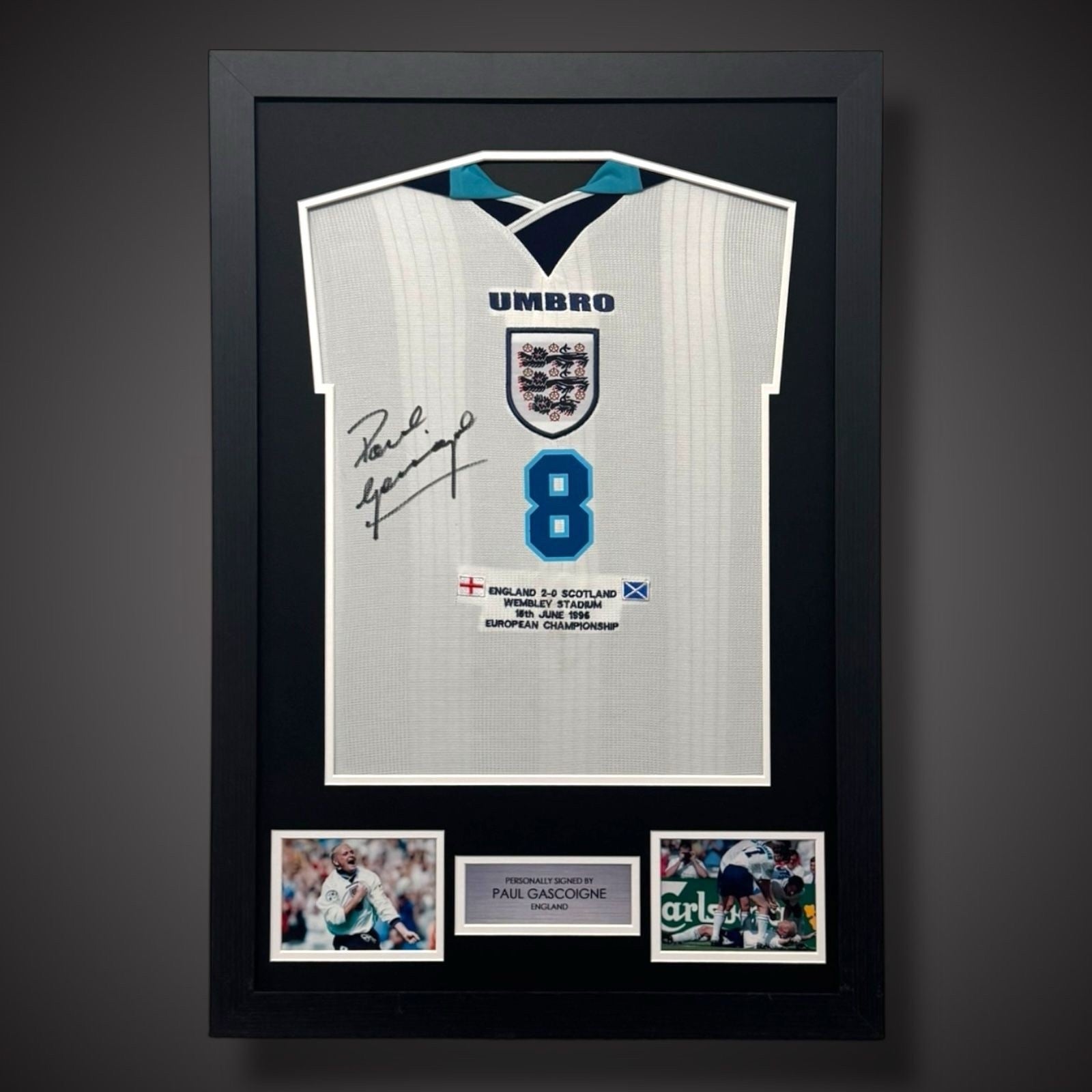 Paul Gascoigne Hand Signed And Framed England Football Shirt With COA £2750