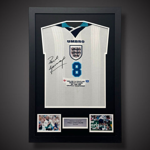 Paul Gascoigne Hand Signed And Framed England Football Shirt With COA £2750