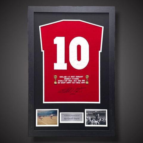 Sir Geoff Hurst Framed 1966 World Cup Winners Hand Signed Shirt COA £2490