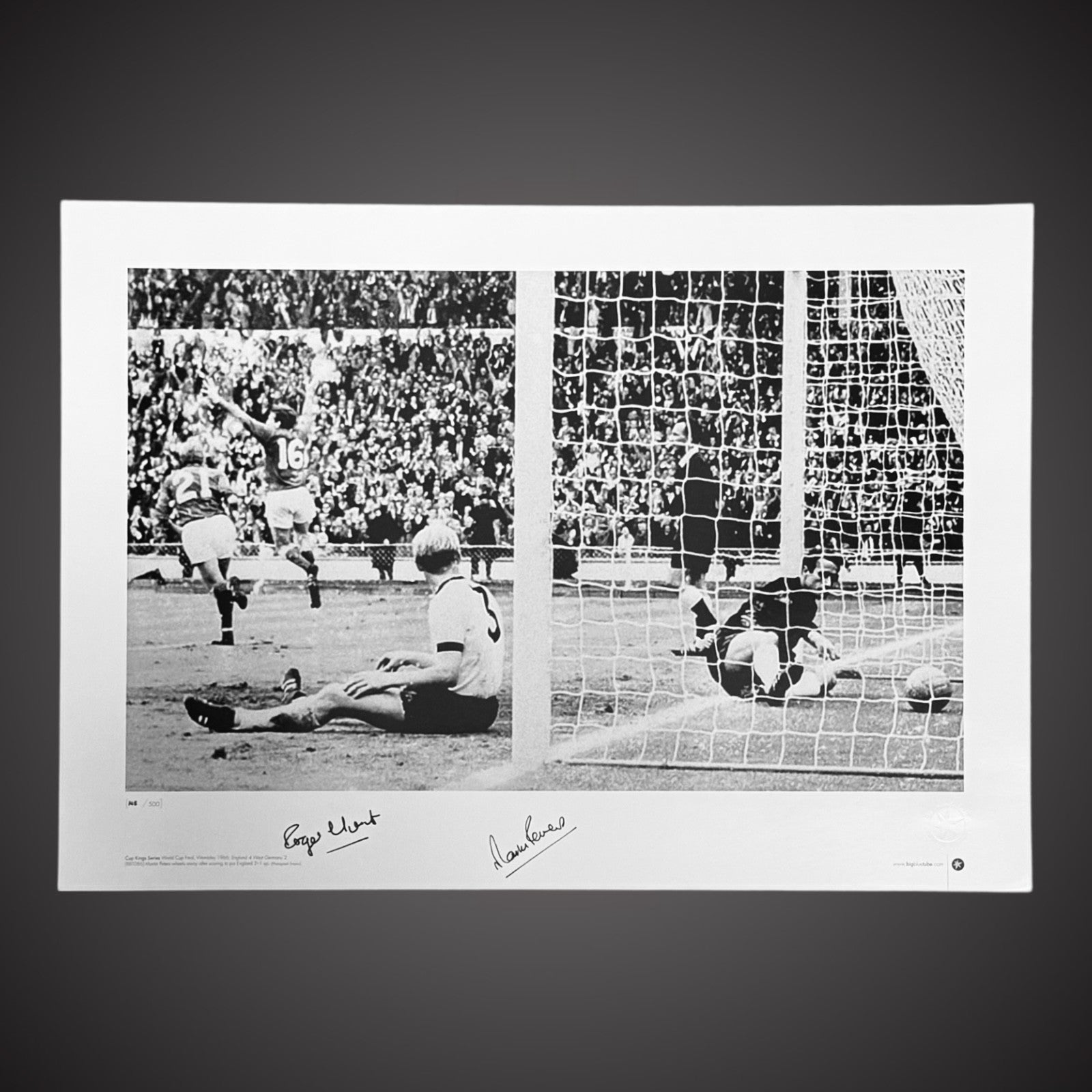 Martin Peters and Roger Hunt England In 66 World Cup A2 size Signed Poster £350