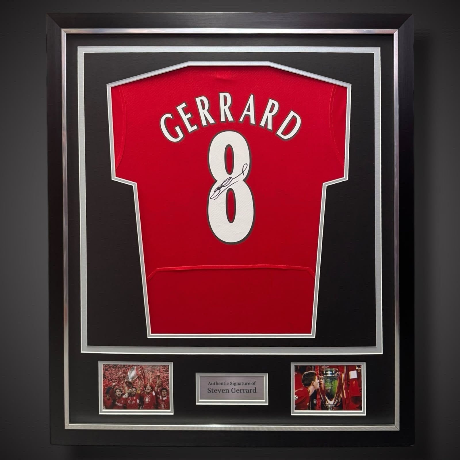 Steven Gerrard Hand Signed Liverpool Shirt Deluxe Framed £2990