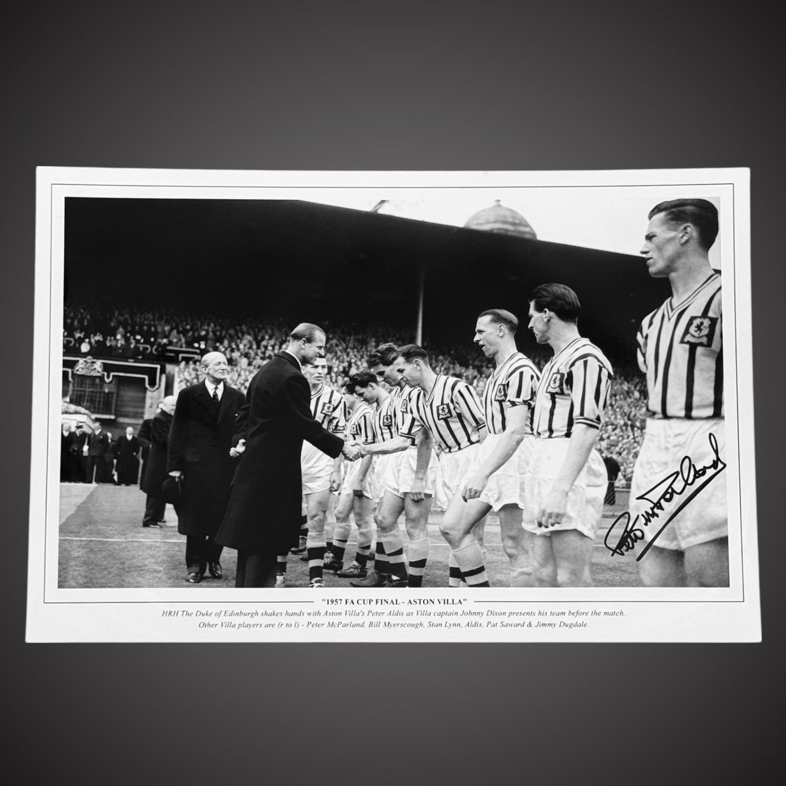 Aston Villa Peter McParland Signed Photo £25 12X180