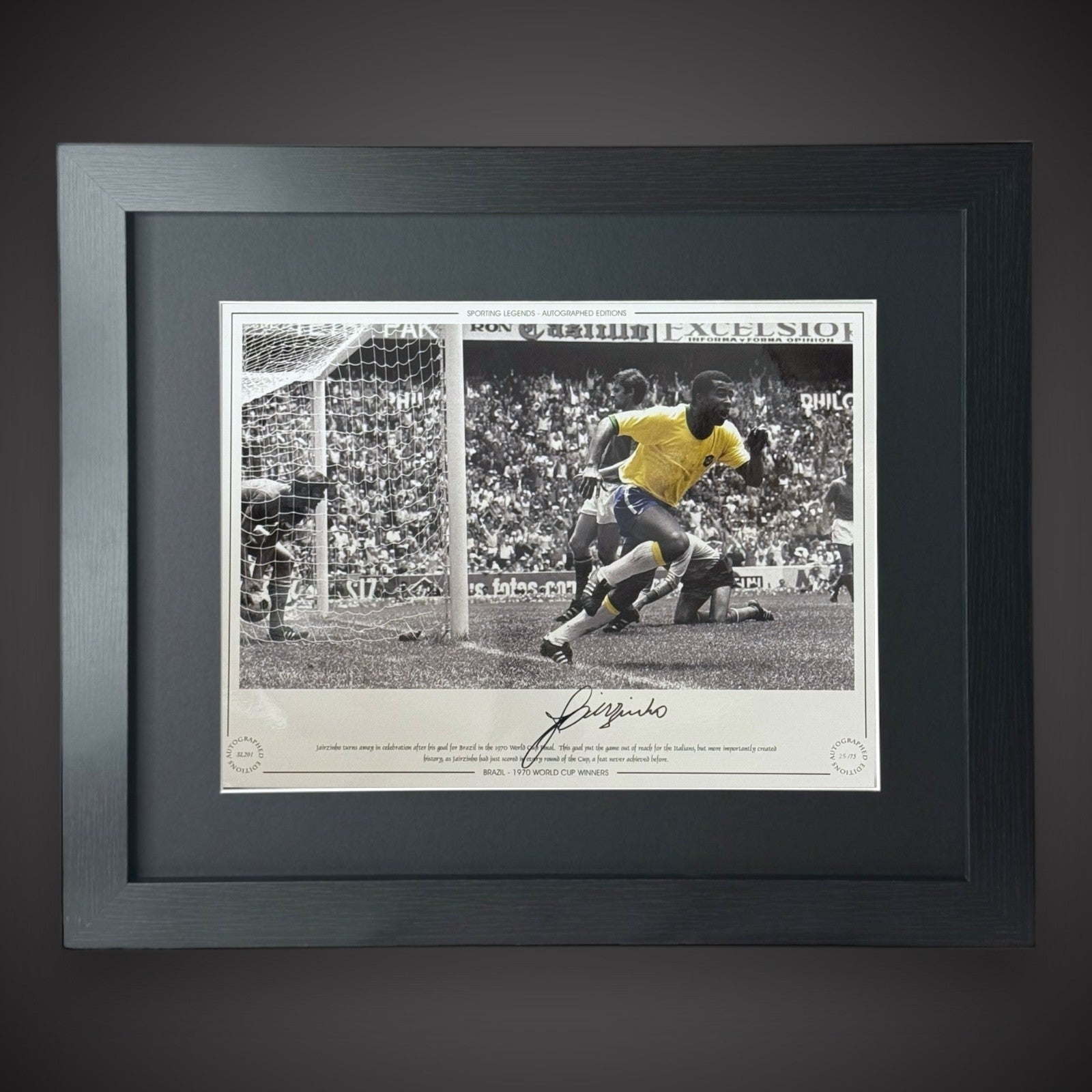 Framed Brazil 1970 World Cup Winners-  Jairzinho Hand Signed Photo £129.990