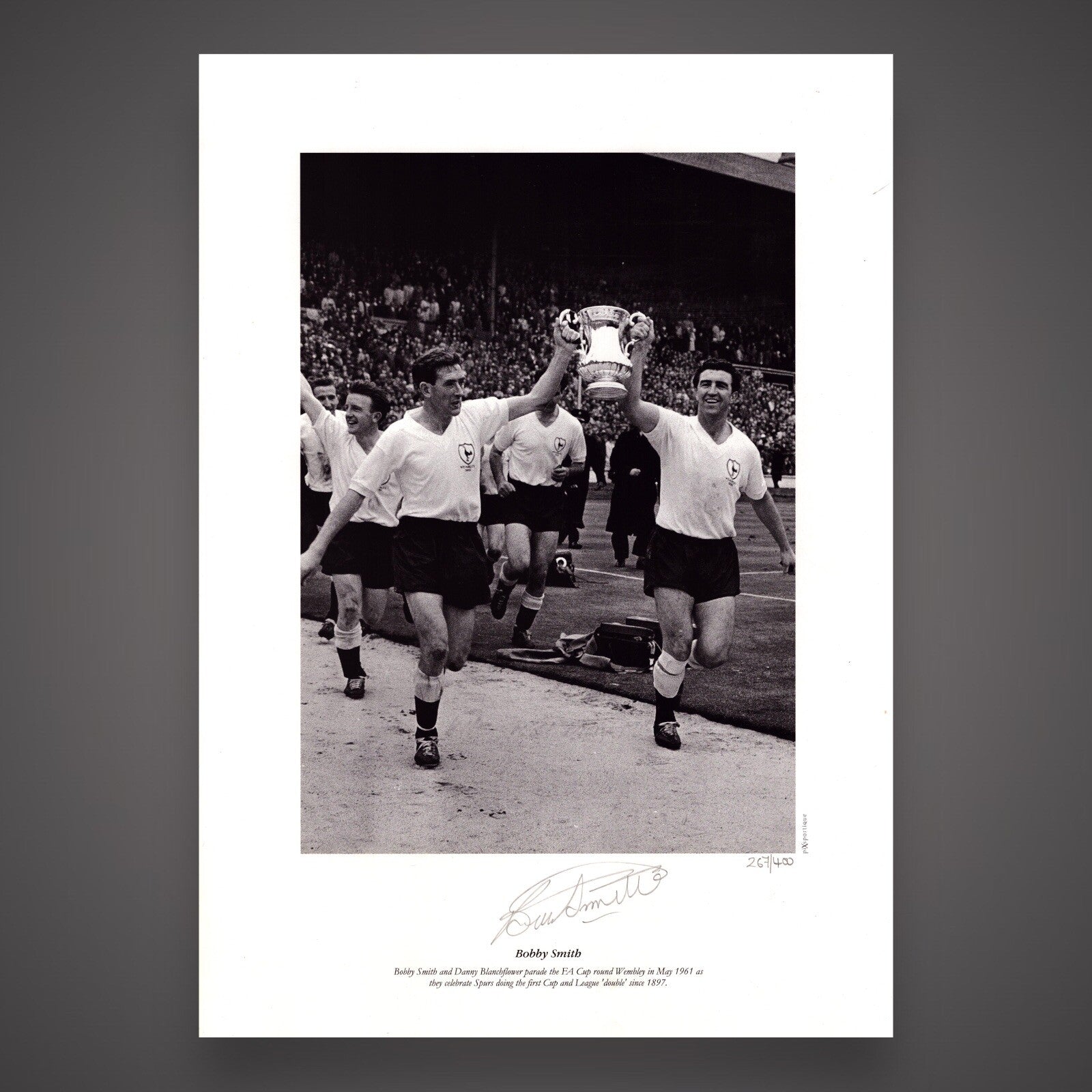 FRAMED Tottenham Hotspur - Bobby Smith Hand Signed Photo  £451