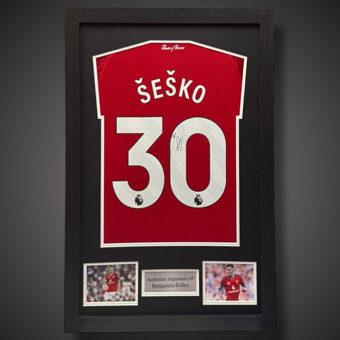 Benjamin Sesko Hand Signed Manchester United Football Shirt With COA £2950