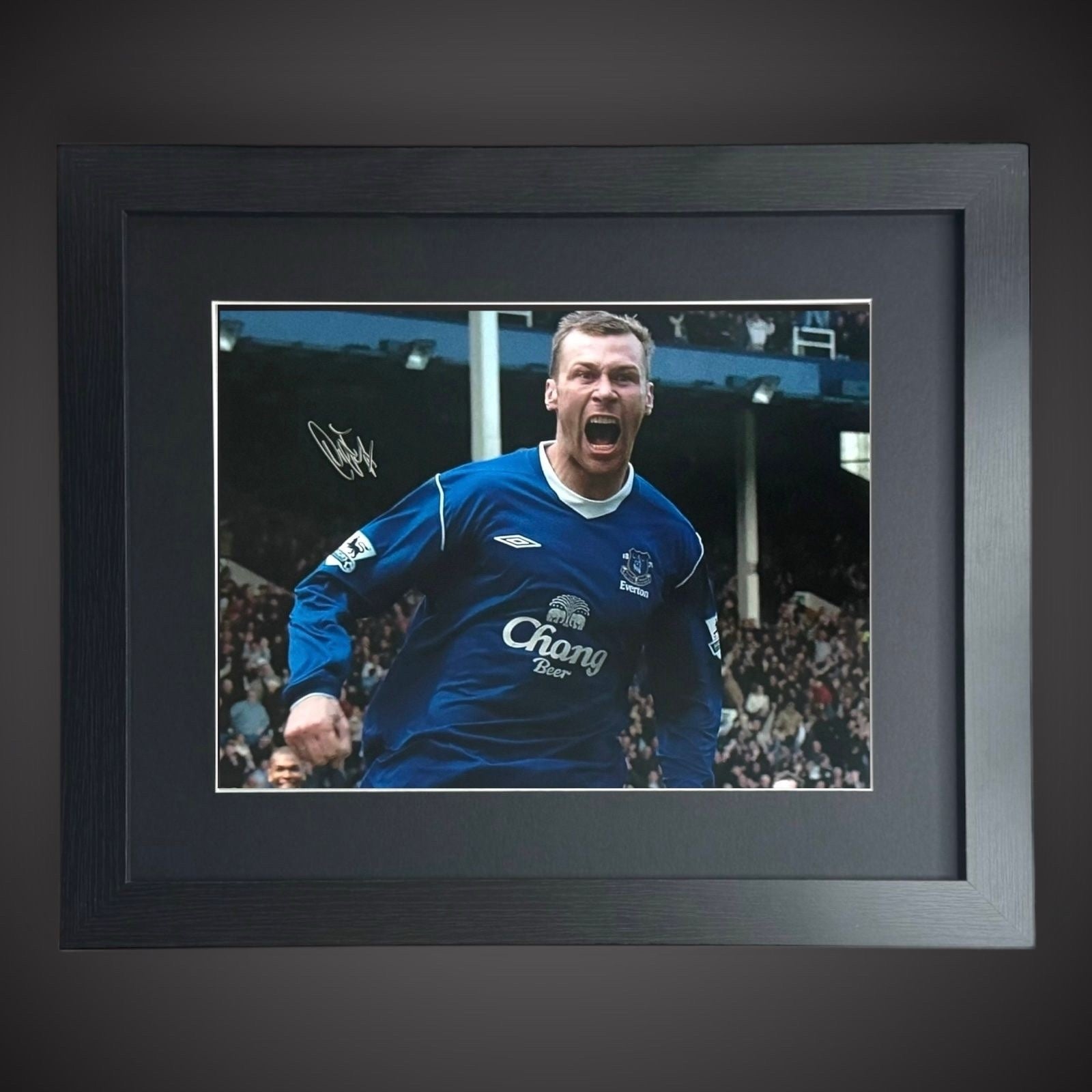 Framed Duncan Ferguson Hand Signed Everton Photograph £59.98 With COA0
