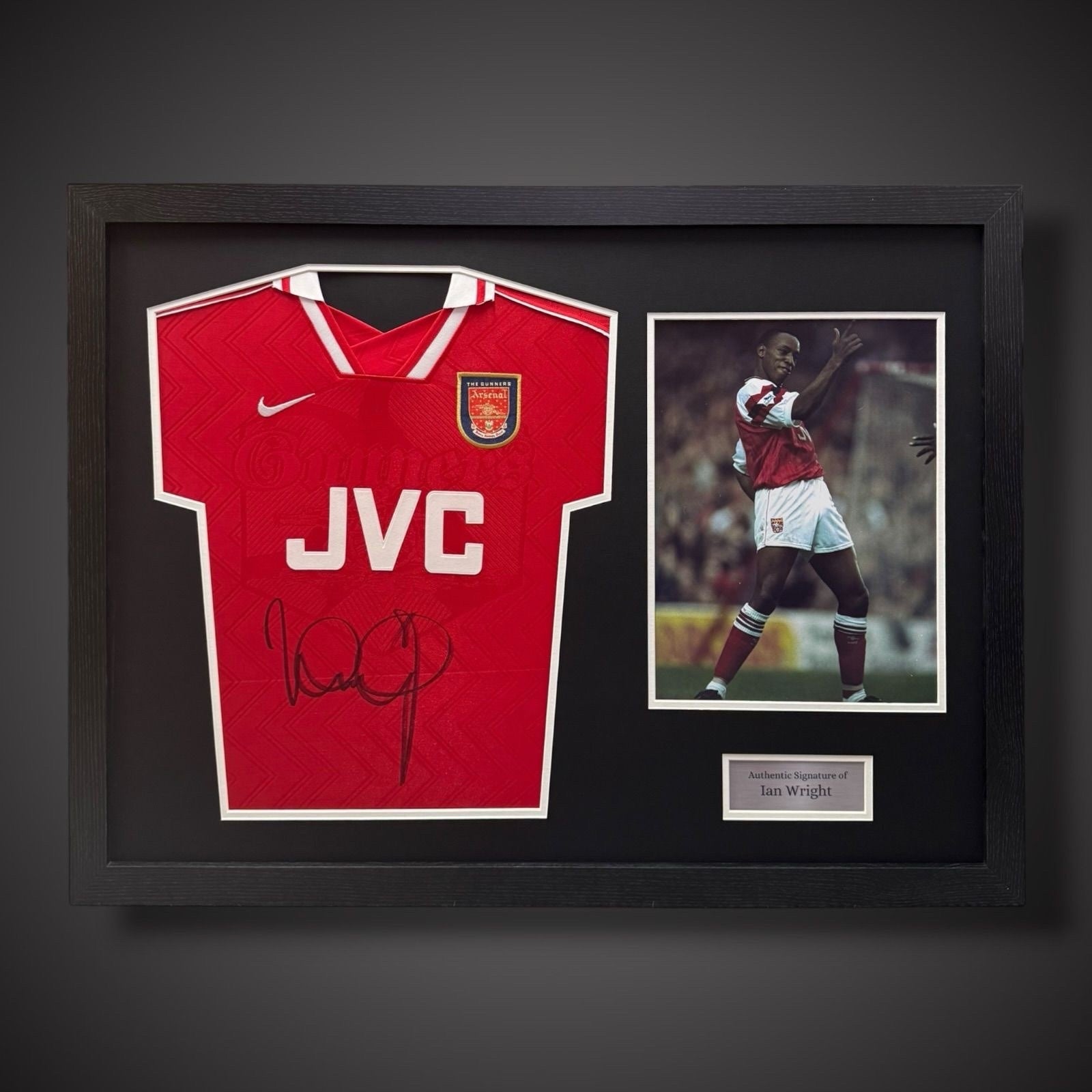 Ian Wright Arsenal Legend Hand Signed And Pano Framed Football Shirt £3250