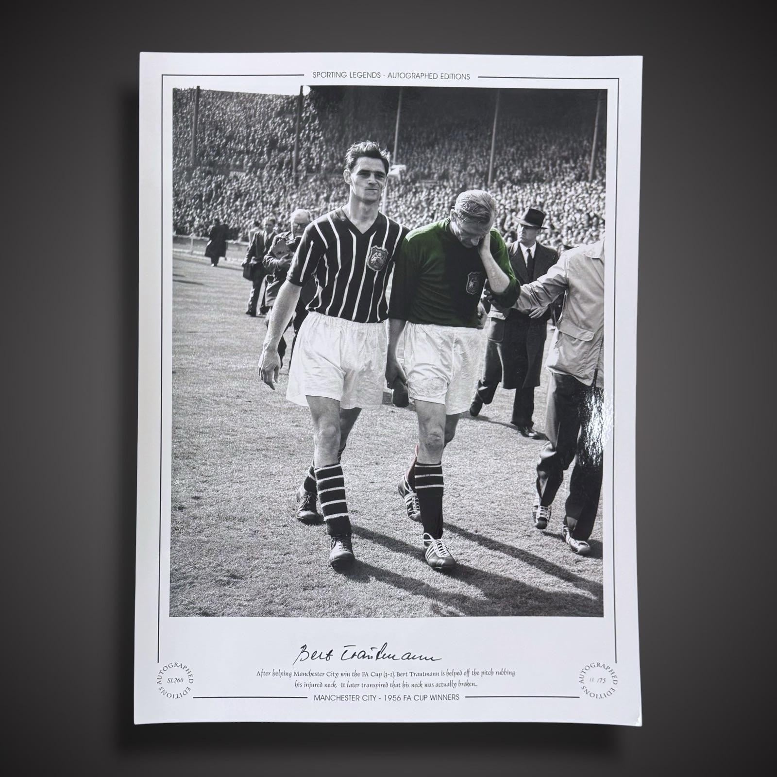 1956 FA Cup Winners Manchester City  Bert Trautmann Hand Signed Photo £29.990