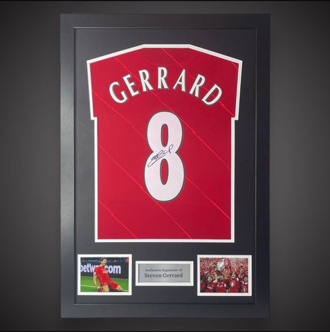 Framed Steven Gerrard Modern Hand Signed Liverpool Shirt With COA £1850