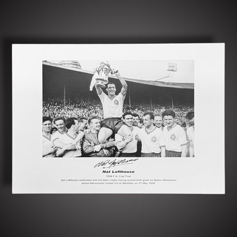 FRAMED Nat Lofthouse- 1958 FA Cup Final Signed Photo £451
