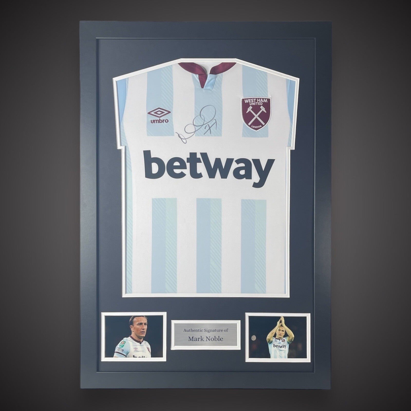 Mark Noble West Ham His Last Season Away Shirt Framed £199 With COA 0