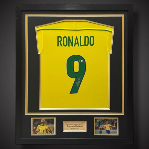 Ronaldo Nazario Hand Signed Framed Brazil Shirt - World Cup £7000