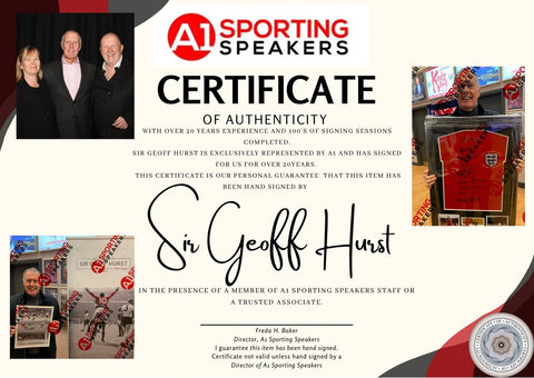 SIR GEOFF HURST SIGNED ENGLAND 66 FINAL 3 GOAL MONTAGE PHOTO  £251