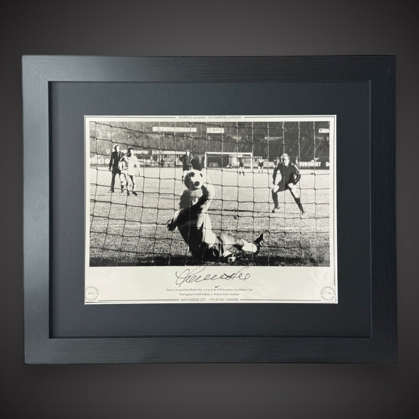 FRAMED Francis Lee Hand Signed - Manchester City 1970 ECWC Winners £450