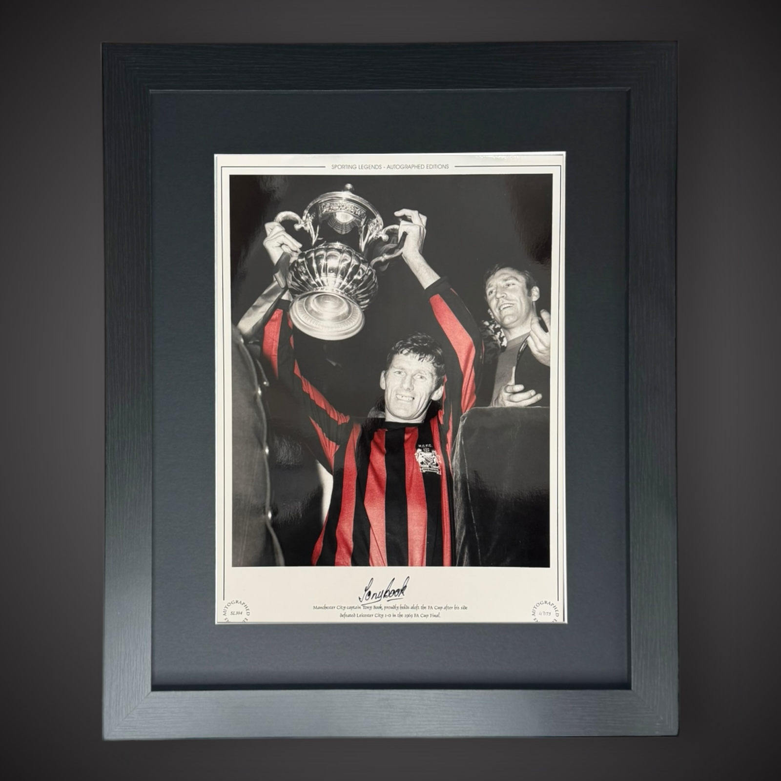 FRAMED Manchester City 1969 FA Cup Winners- Tony Book Signed Photo £450