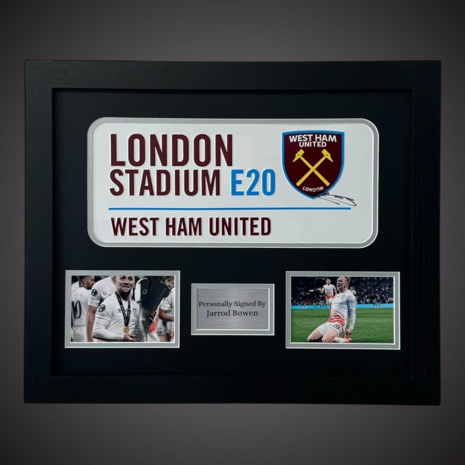 Framed Jarrod Bowen Hand Signed West Ham Street Sign £199 With COA0