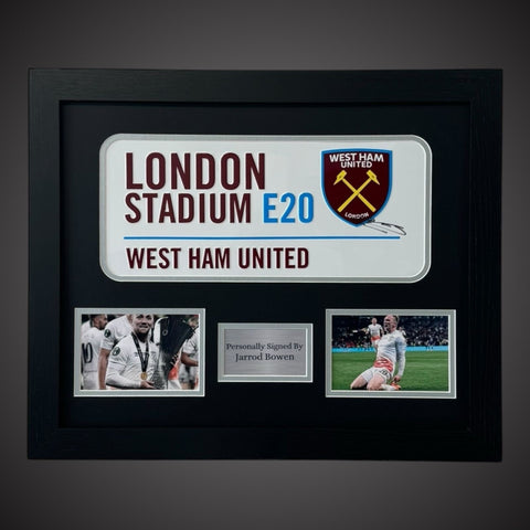 Framed Jarrod Bowen Hand Signed West Ham Street Sign £199 With COA0