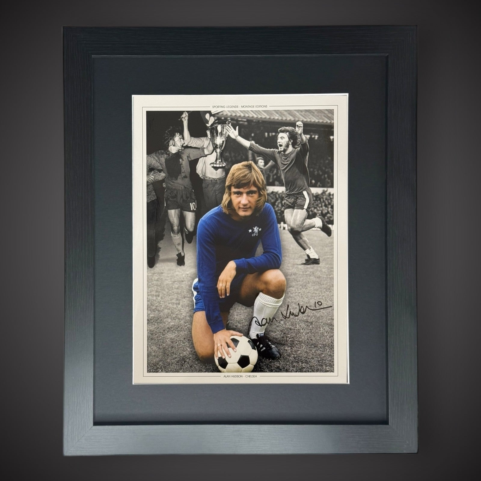 FRAMED Alan Hudson Superb Chelsea Signed Photo- £450