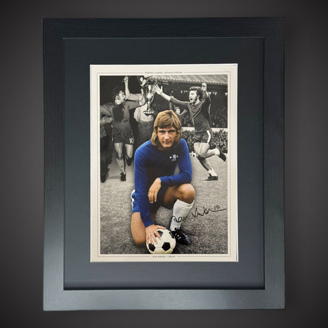 FRAMED Alan Hudson Superb Chelsea Signed Photo- £450
