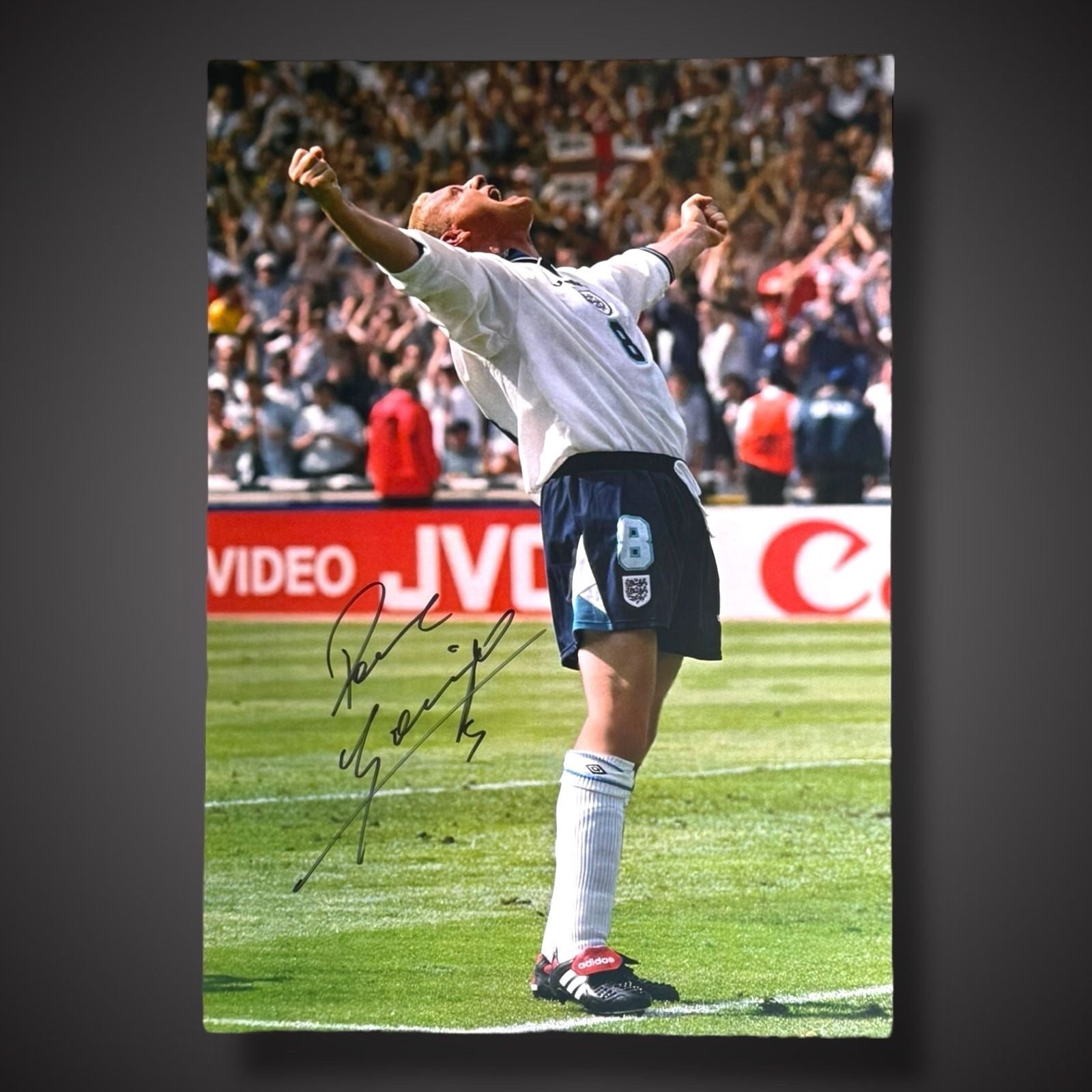 Paul Gascoigne Hand Signed England Football Photograph £29.99 With COA 12X160