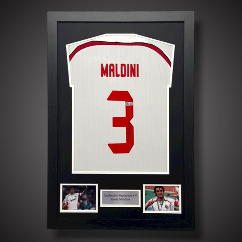 Paolo Maldini Back Signed AC Milan Shirt Framed £449 0